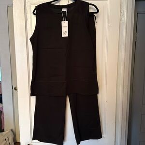 Black knit loungewear set